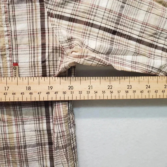 Merrell Mens Plaid Short Sleeve Metal Button Up Shirt Medium Outdoor Adventure - Picture 4 of 11